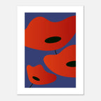 Affiche coquelicot moderne, Illustration florale rouge