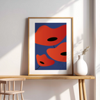 Affiche coquelicot moderne, Illustration florale rouge