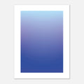 Affiche d'art minimaliste Matin d'Hiver, dégradé de bleu doux et profond, style abstrait