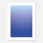 Affiche d'art minimaliste Matin d'Hiver, dégradé de bleu doux et profond, style abstrait
