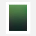 Affiche d'art minimaliste Chemin Forestier - Dégradé de vert forêt et vert tendre - Style abstrait
