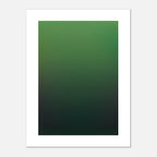 Affiche d'art minimaliste Chemin Forestier - Dégradé de vert forêt et vert tendre - Style abstrait