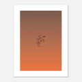 Affiche d'art minimaliste représentant l'ombre d'un cowboy avec un lasso, style western moderne