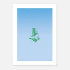 Affiche d'art minimaliste Douceur d'Été - Chaise longue et raquette de tennis vintage - Style rétro chic