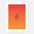 Affiche d'art minimaliste représentant un tigre de style asiatique en mouvement